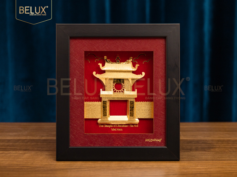 Tranh Khuê Văn Các Dát Vàng 24k- 20x18 cm